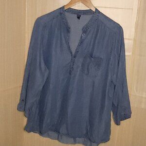 Grand And Greene Blue Flowy Plus Tunic 1X